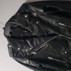 NWT BLANK NYC Black Vegan Leather Moto Jacket